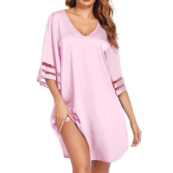 Women Sleep Shirt  3/4 Sleeve V Neck 💕Size X-Large - Picture 2 of 5